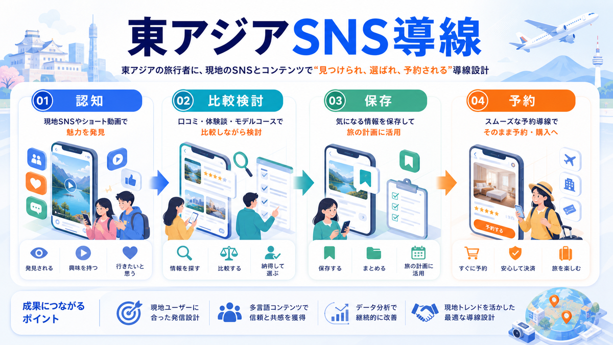 東アジアSNS導線を活用したインバウンド集客 Image 2.0図解