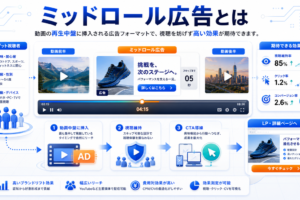 ミッドロール広告とは 動画中盤の広告接触とCTA導線 image2.0図解