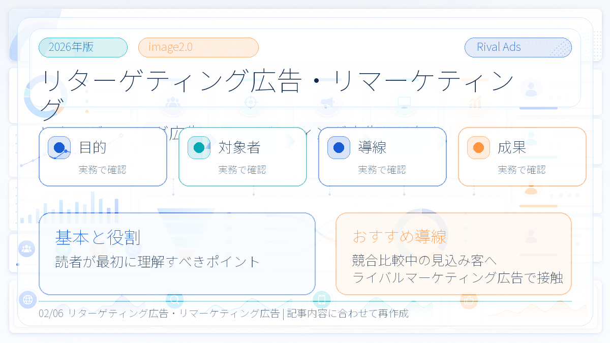 リターゲティング広告・リマーケティング広告とは?Cookie規制後の代替策とライバルマーケティング広告 本文画像 01 Image 2.0図解