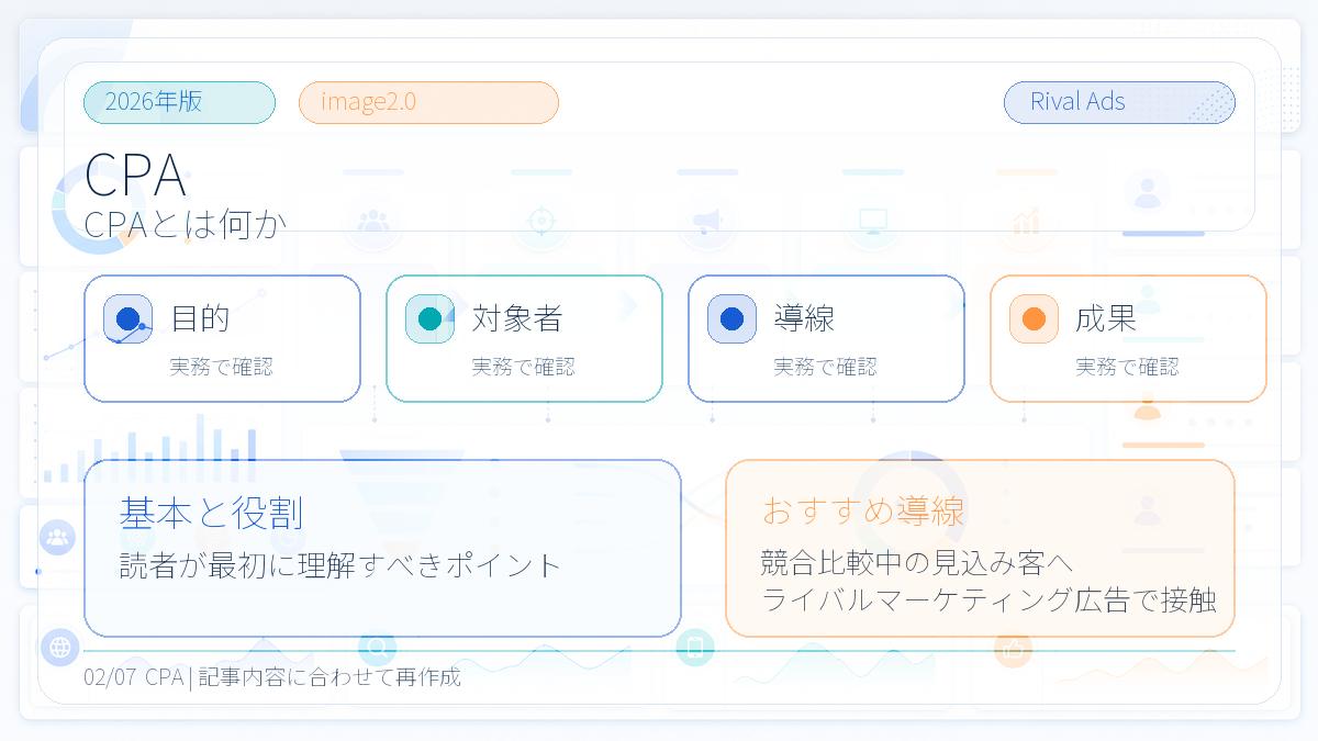 CPAとは？広告運用での目標設定・改善方法とライバルマーケティング広告 本文画像 01 Image 2.0図解