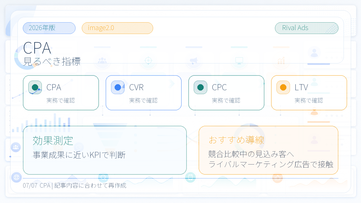 CPAとは？広告運用での目標設定・改善方法とライバルマーケティング広告 本文画像 06 Image 2.0図解