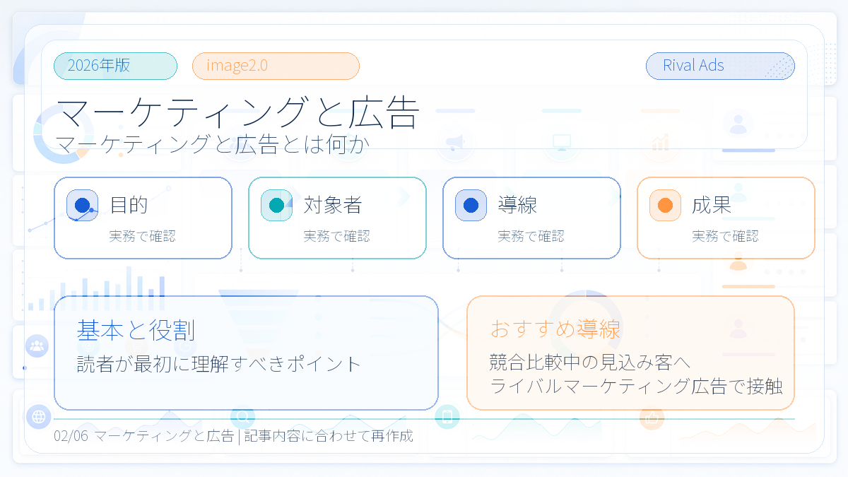 マーケティングと広告の違いとは？役割・使い分けとライバルマーケティング広告 本文画像 01 Image 2.0図解