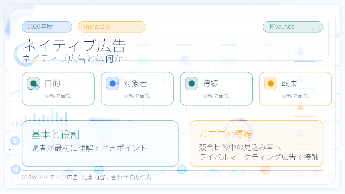 ネイティブ広告とは？種類・費用・注意点とライバルマーケティング広告 本文画像 01 Image 2.0図解