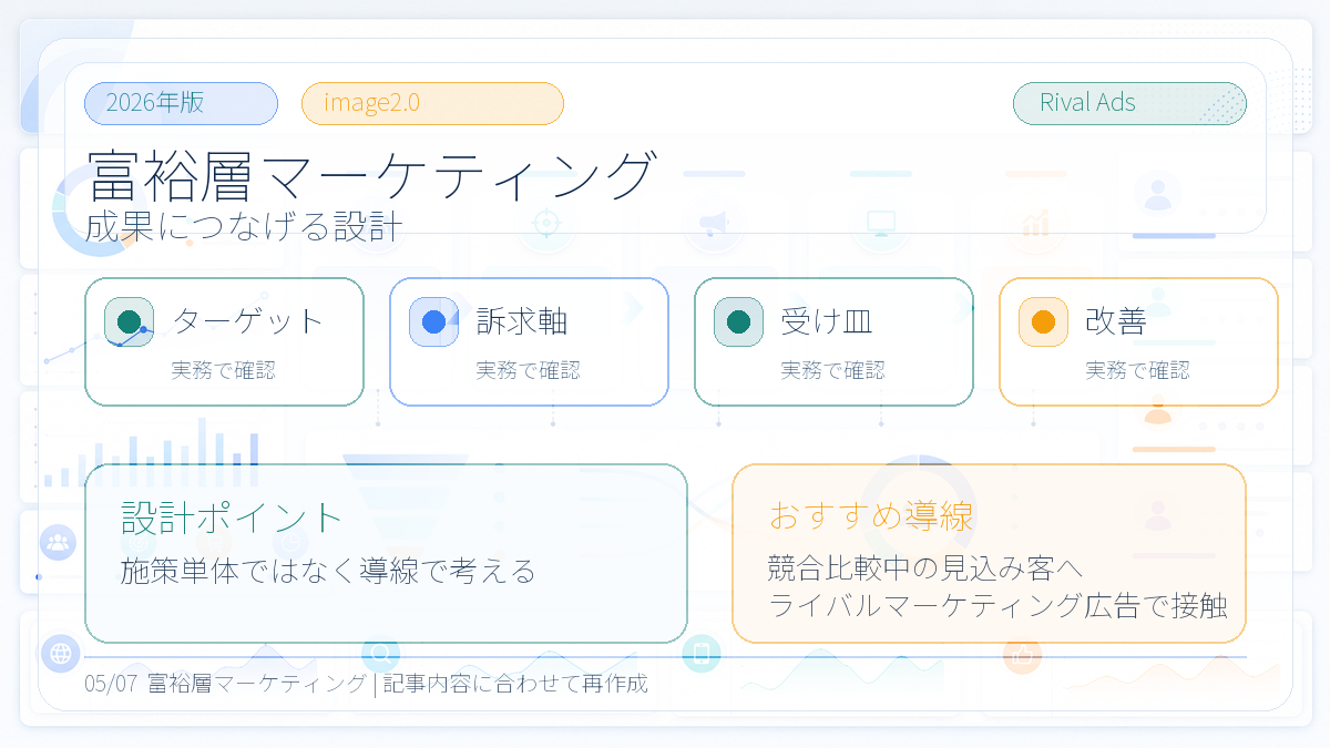 富裕層マーケティングとは？高所得者層への訴求とライバルマーケティング広告 本文画像 04 Image 2.0図解