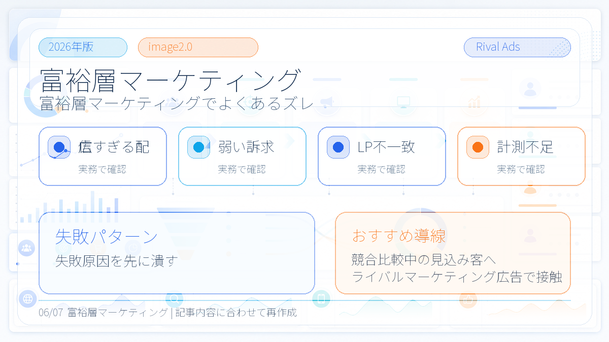 高所得層マーケティングで失敗しやすいパターン Image 2.0図解
