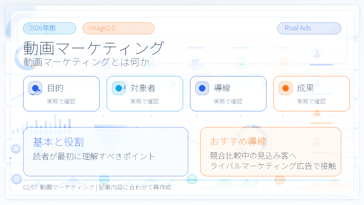 動画マーケティングとは?目的別手法・効果測定とライバルマーケティング広告 本文画像 01 Image 2.0図解