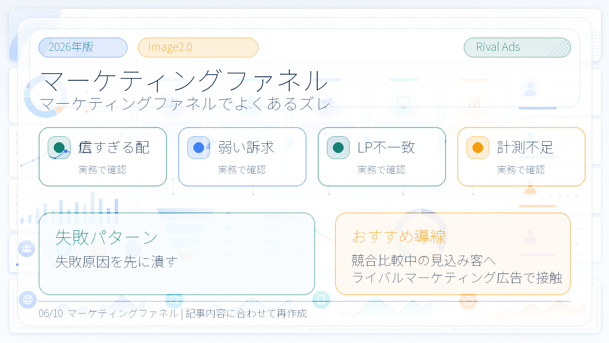 マーケティングファネルで失敗しやすいパターン Image 2.0図解