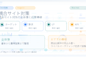 競合サイト対策とは?比較検討層に選ばれる方法とライバルマーケティング広告 アイキャッチ Image 2.0図解