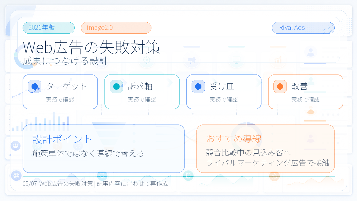Web広告の失敗対策で成果につなげる設計ポイント Image 2.0図解