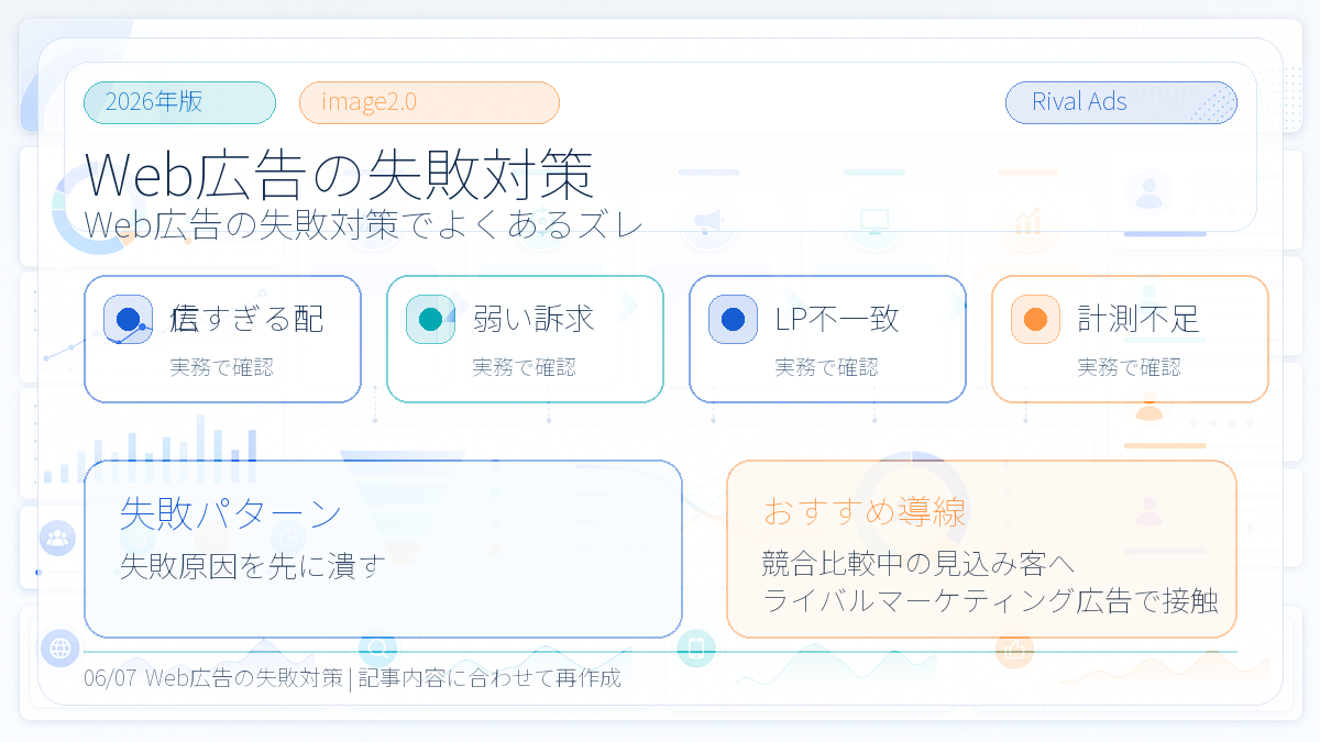 Web広告の失敗対策で失敗しやすいパターン Image 2.0図解
