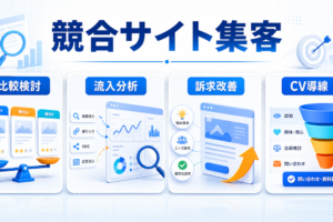 競合サイト対策とは？比較検討層に選ばれる方法とライバルマーケティング広告 アイキャッチ Image 2.0図解
