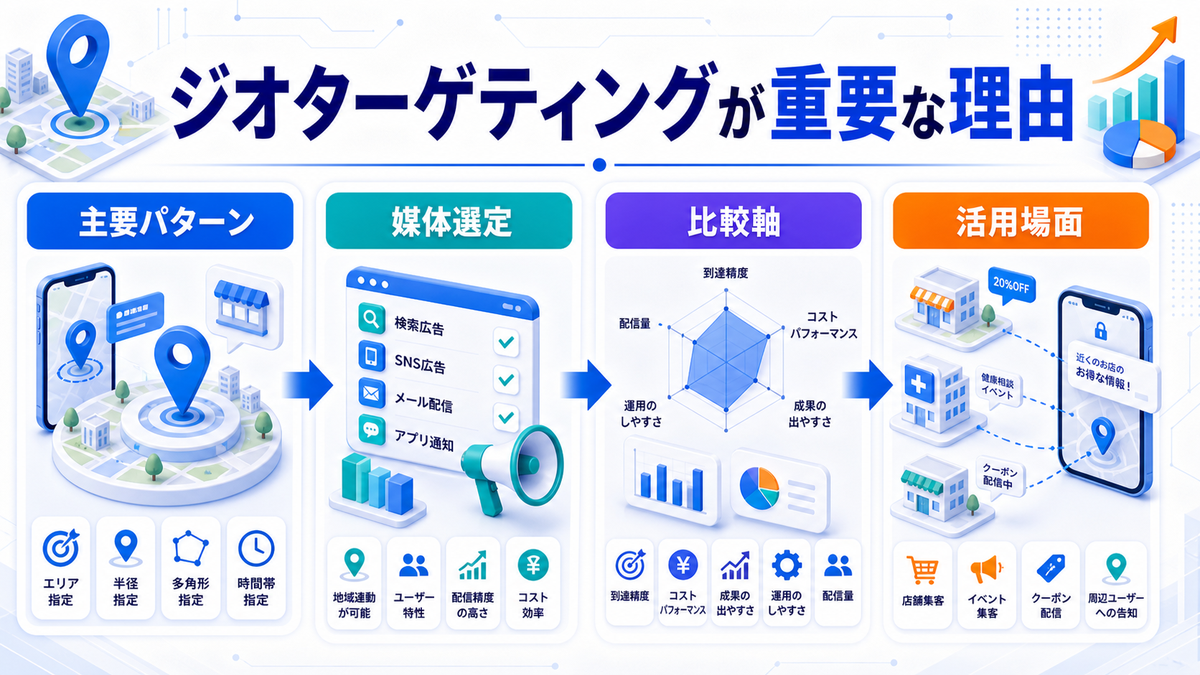ジオターゲティングとは？位置情報広告の使い方とライバルマーケティング広告の活用法 ジオターゲティングが重要な理由 Image 2.0図解