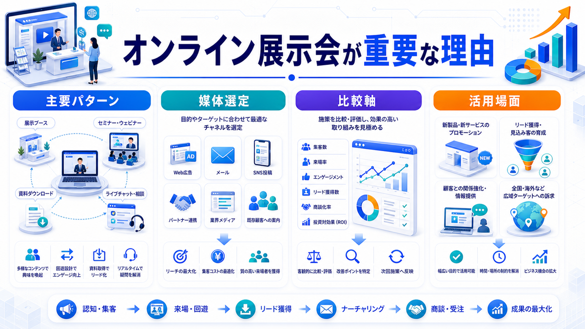 オンライン展示会とは?集客・商談化のコツとライバルマーケティング広告 オンライン展示会が重要な理由 Image 2.0図解