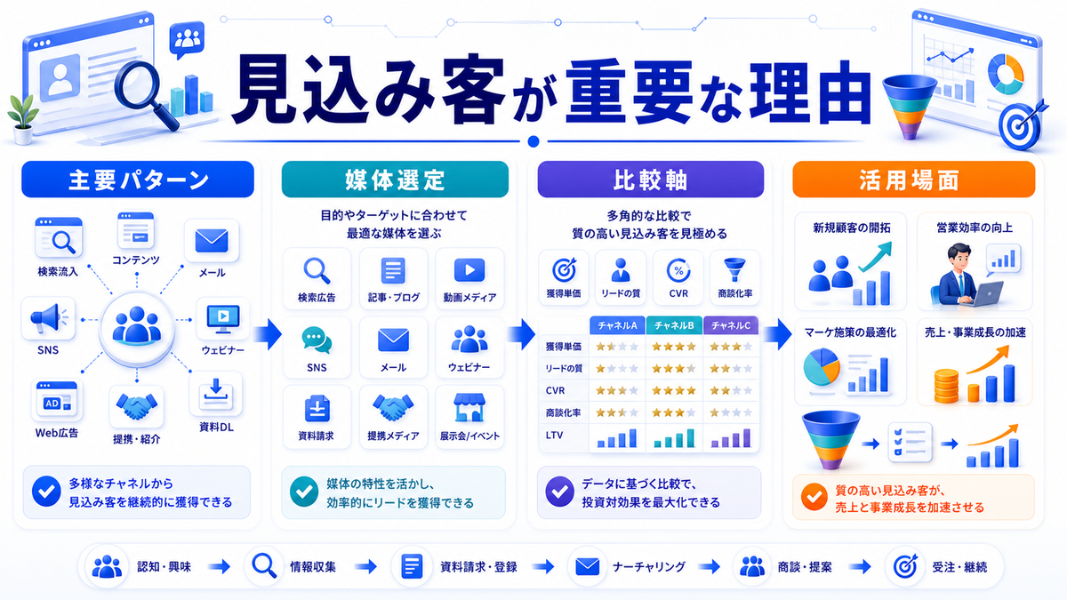 見込み客とは?潜在顧客との違い・獲得方法とライバルマーケティング広告 見込み客が重要な理由 Image 2.0図解