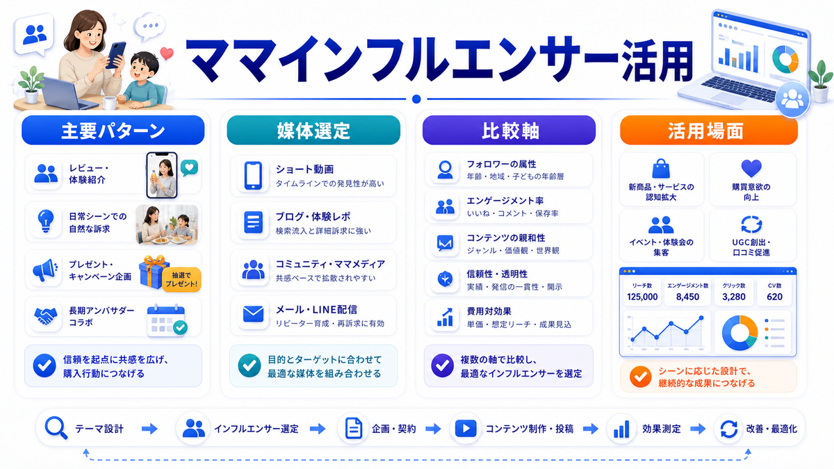 【2026年最新】子育てママ層へのアプローチ完全攻略｜デジタル行動の変化とSNS別ターゲティング戦略 Instagram・TikTokのママインフルエンサーマーケ Image 2.0図解