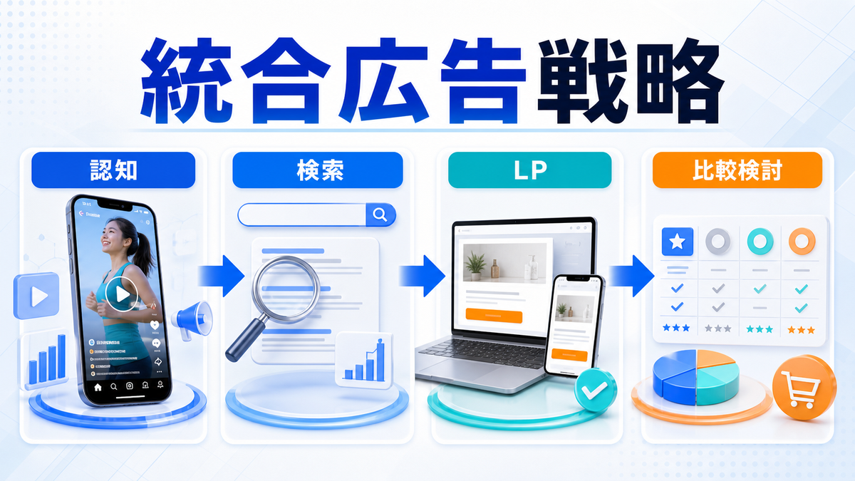 リール広告を検索LP比較検討につなげる統合戦略のimage2.0図解