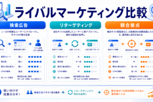 ライバルマーケティング比較｜検索広告・リターゲティングとの違い アイキャッチ 記事専用Image 2.0図解