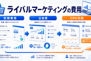 ライバルマーケティングの費用は？初期費用・広告費・CPAの考え方 アイキャッチ 記事専用Image 2.0図解