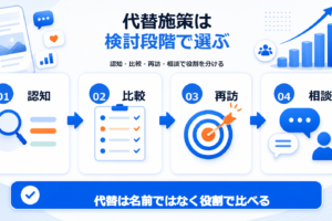 代替施策は検討段階で選ぶの要点を整理した図解