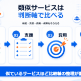 類似サービスは判断軸で比べるの要点を整理した図解