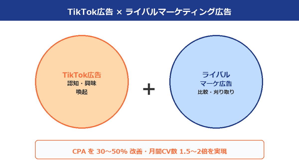 TikTok広告とライバルマーケティング広告の併用戦略 Image 2.0図解
