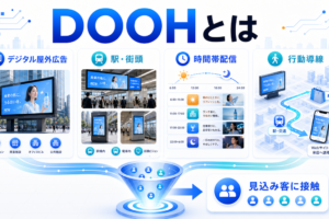 【2026年最新】デジタルサイネージ完全ガイド｜AI配信・プログラマティックDOOH・インタラクティブ活用まで ファーストビュー図解