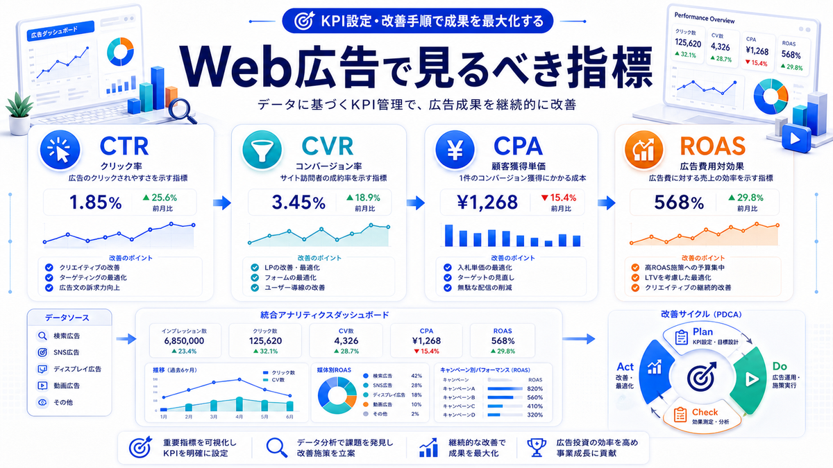 Web広告で見るべき指標とは？KPI設定・改善手順とライバル