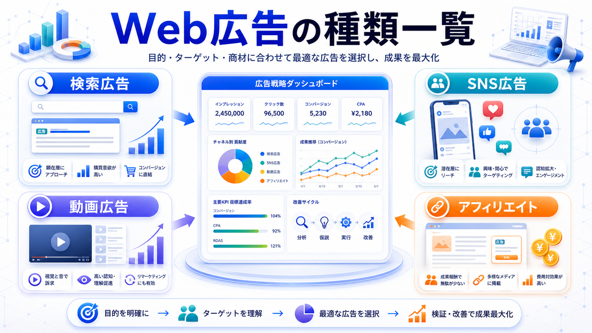 Web広告の種類一覧の全体像を整理したImage 2.0図解