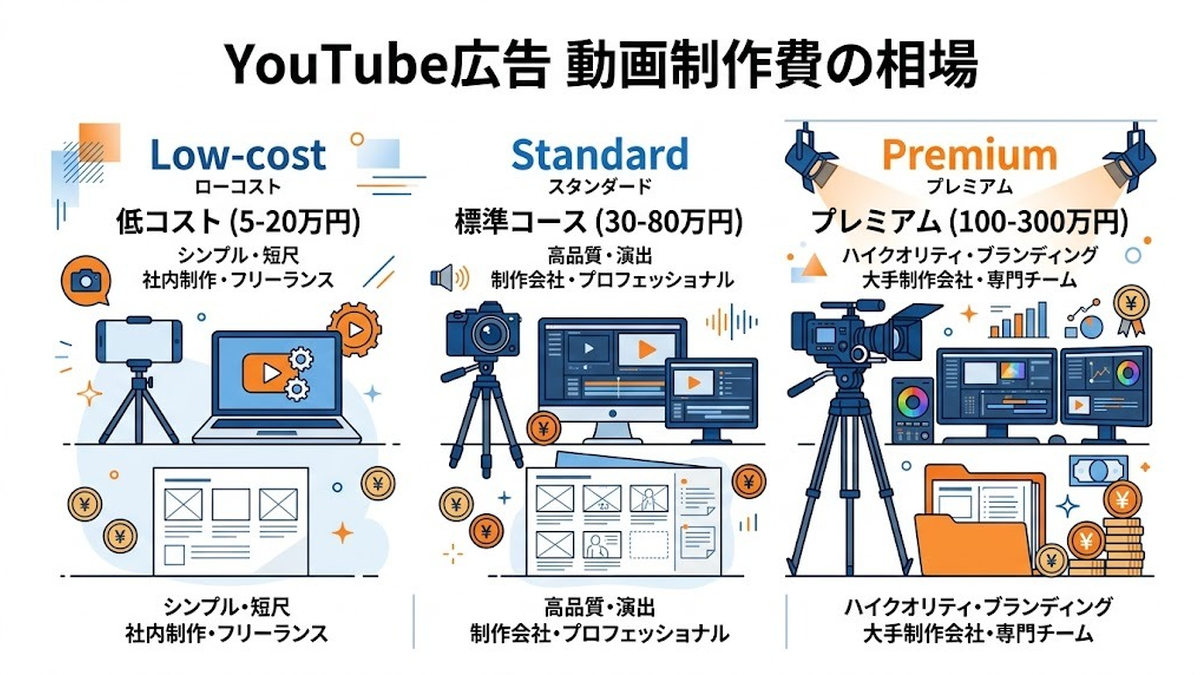 YouTube広告 動画制作費の相場
