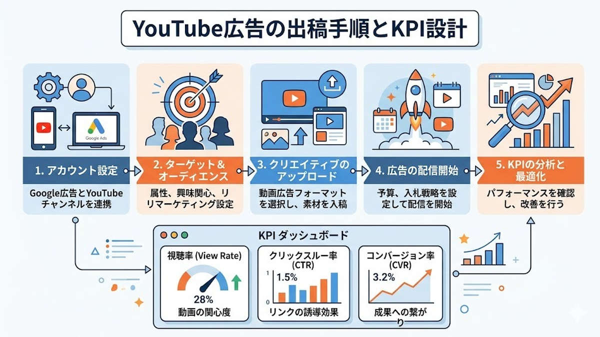 YouTube広告の出稿手順とKPI設計
