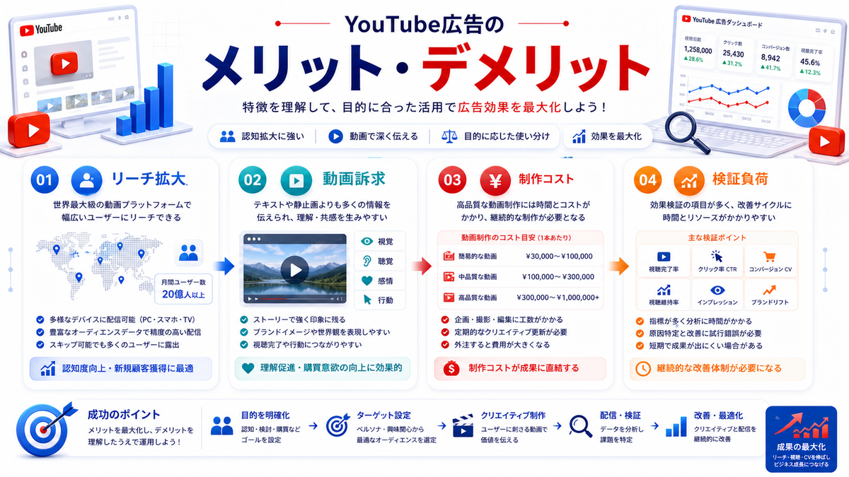 YouTube広告のメリット・デメリット Image 2.0図解