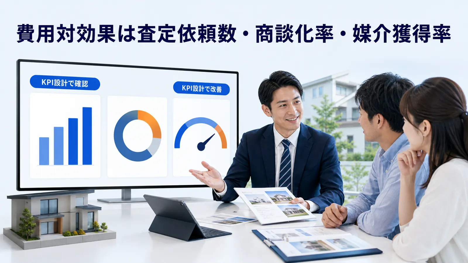 費用対効果は査定依頼数・商談化率・媒介獲得率