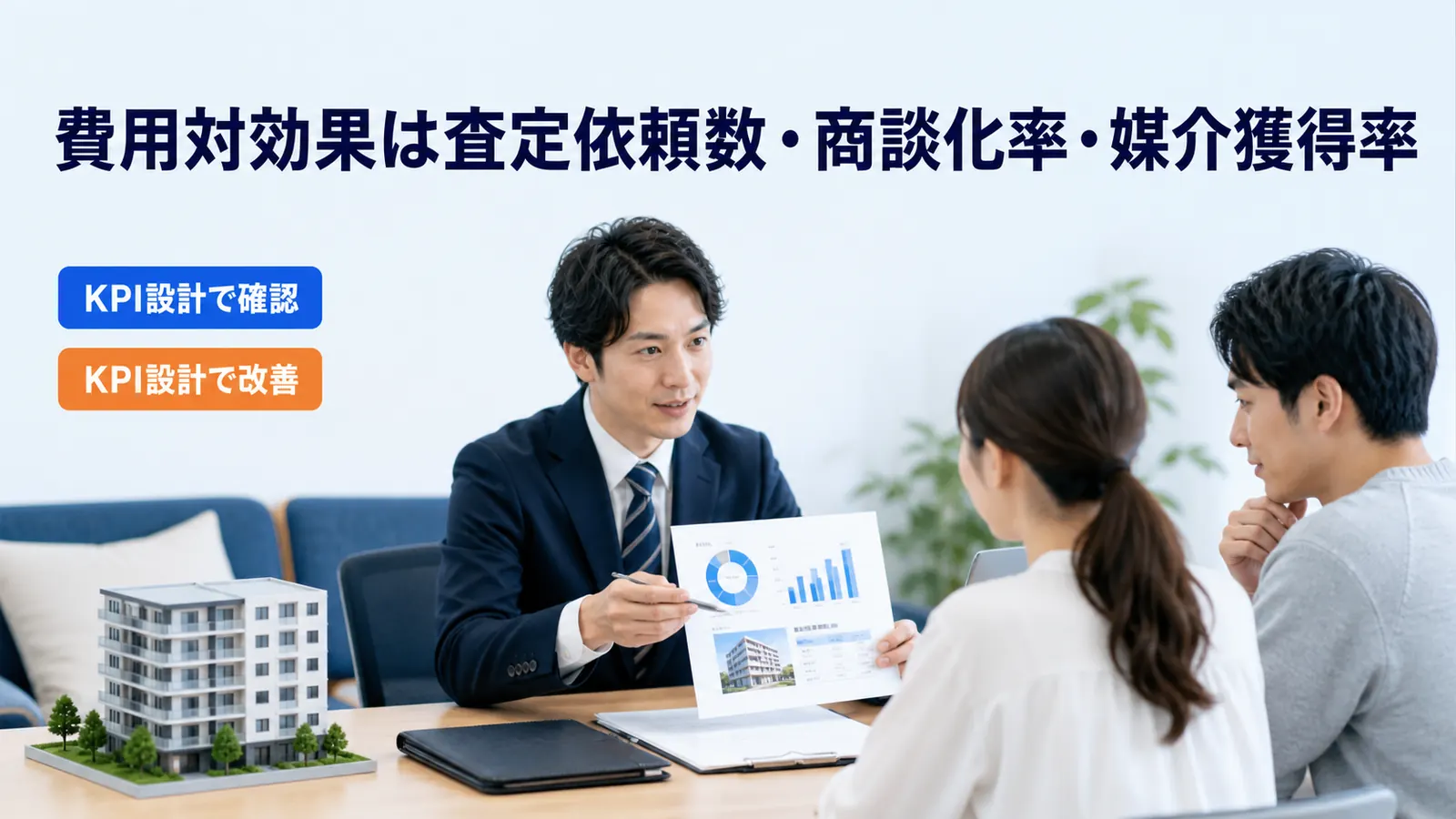 費用対効果は査定依頼数・商談化率・媒介獲得率