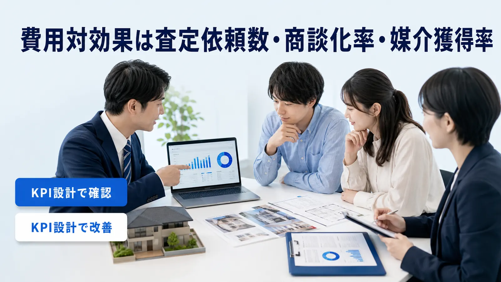 費用対効果は査定依頼数・商談化率・媒介獲得率