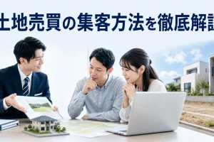土地売買の集客方法を徹底解説を内容別のオリジナル構図で整理した図解