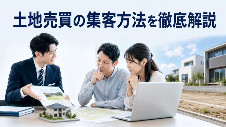 土地売買の集客方法を徹底解説を内容別のオリジナル構図で整理した図解