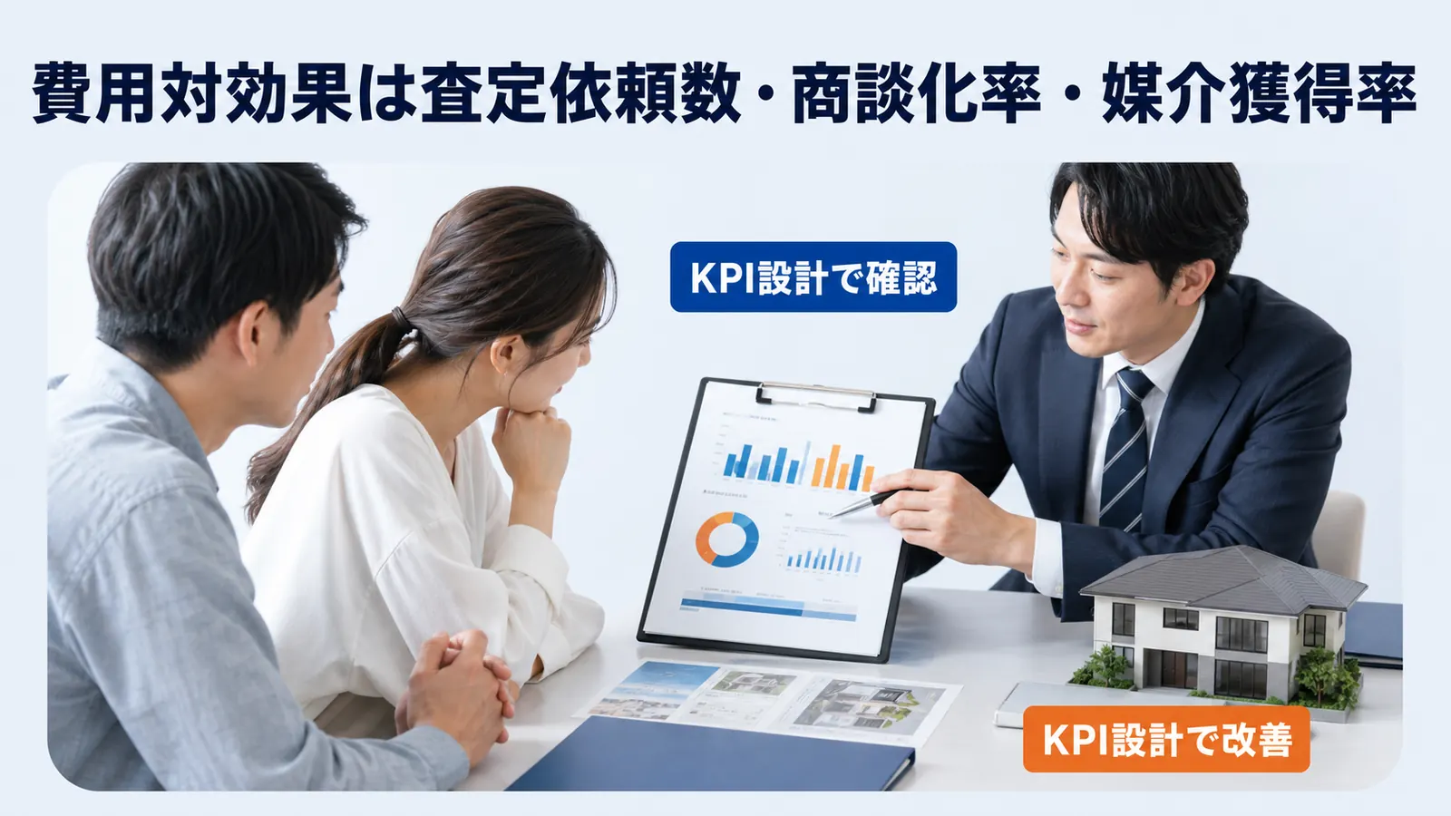 費用対効果は査定依頼数・商談化率・媒介獲得率