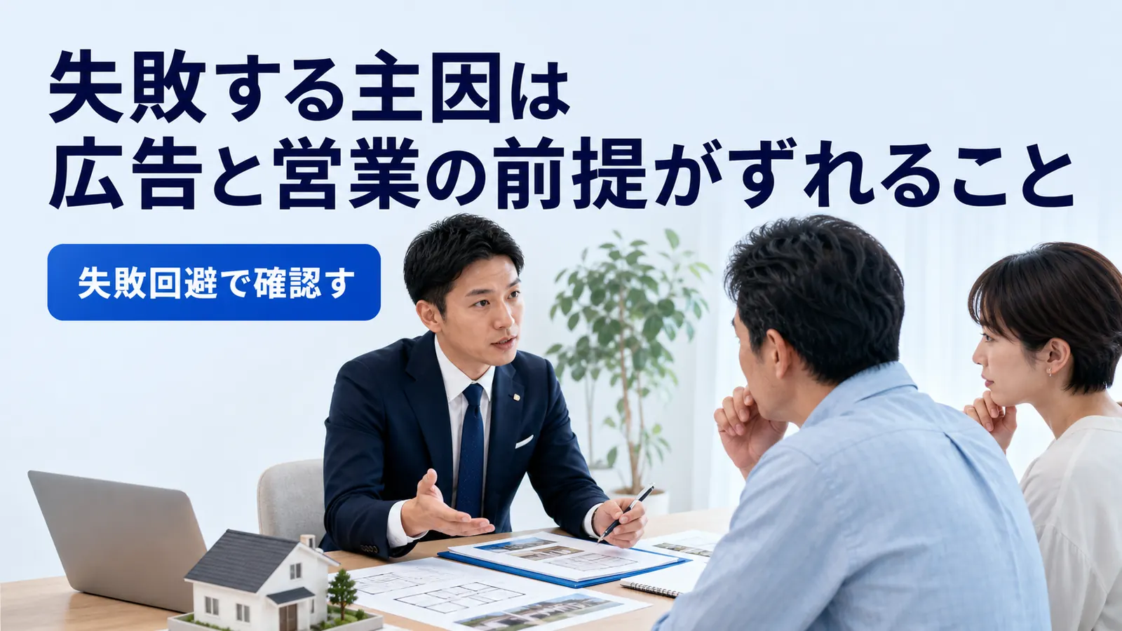 失敗する主因は広告と営業の前提がずれること