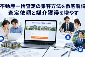 不動産一括査定の集客方法を徹底解説を内容別のオリジナル構図で整理した図解