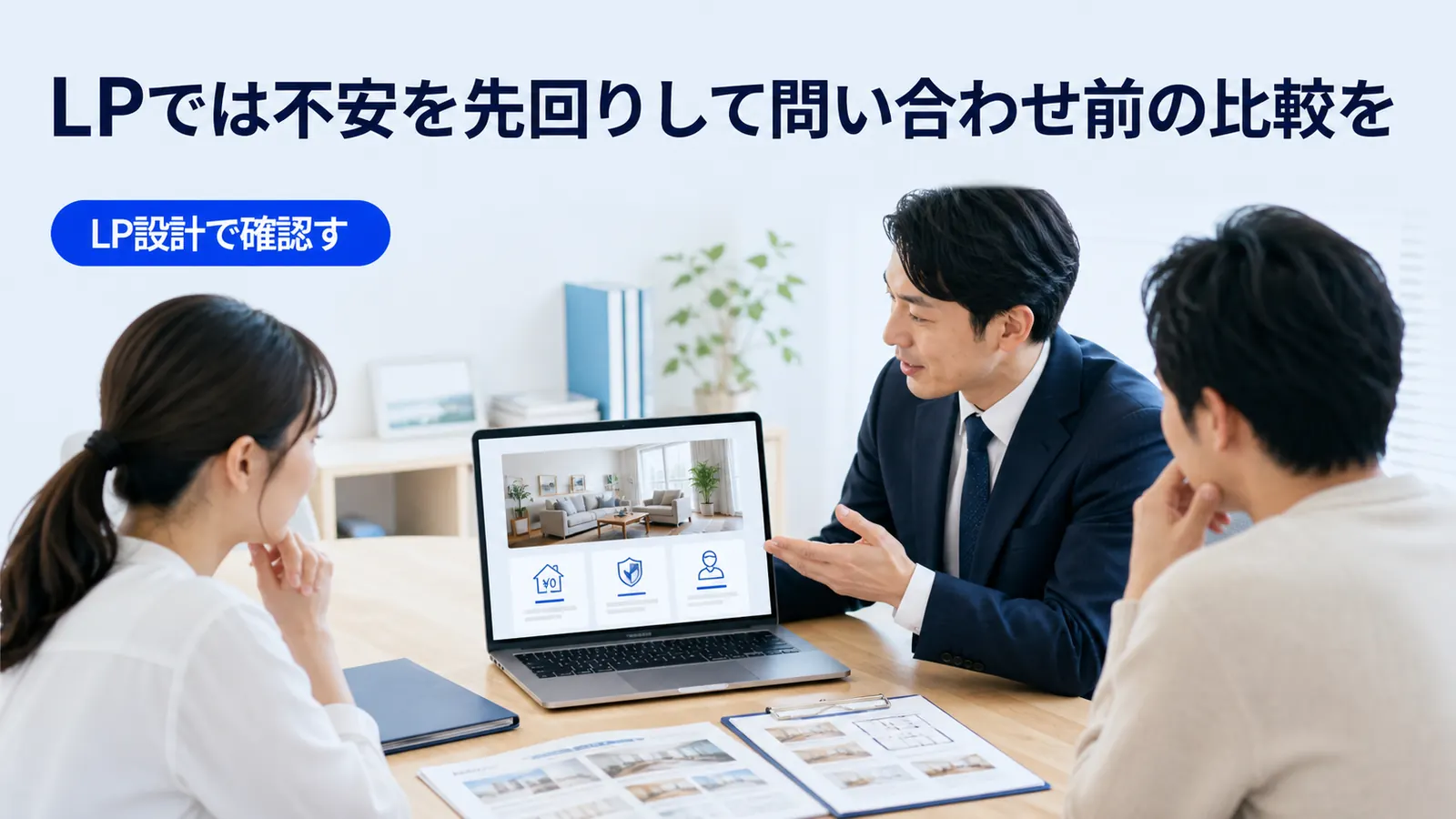 LPでは不安を先回りして問い合わせ前の比較を