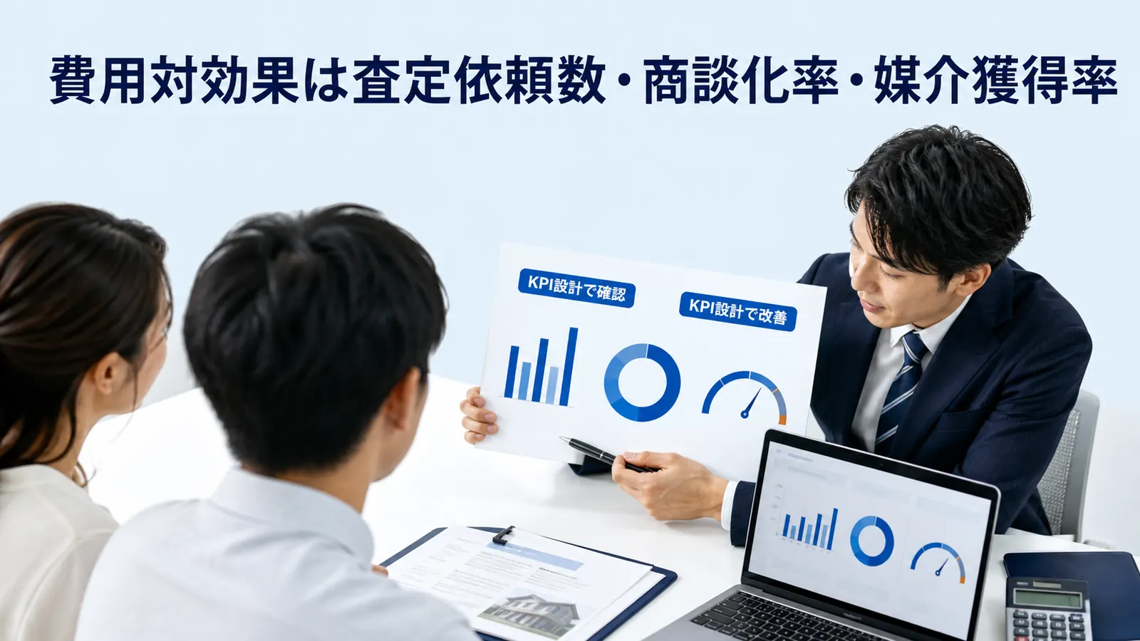 費用対効果は査定依頼数・商談化率・媒介獲得率