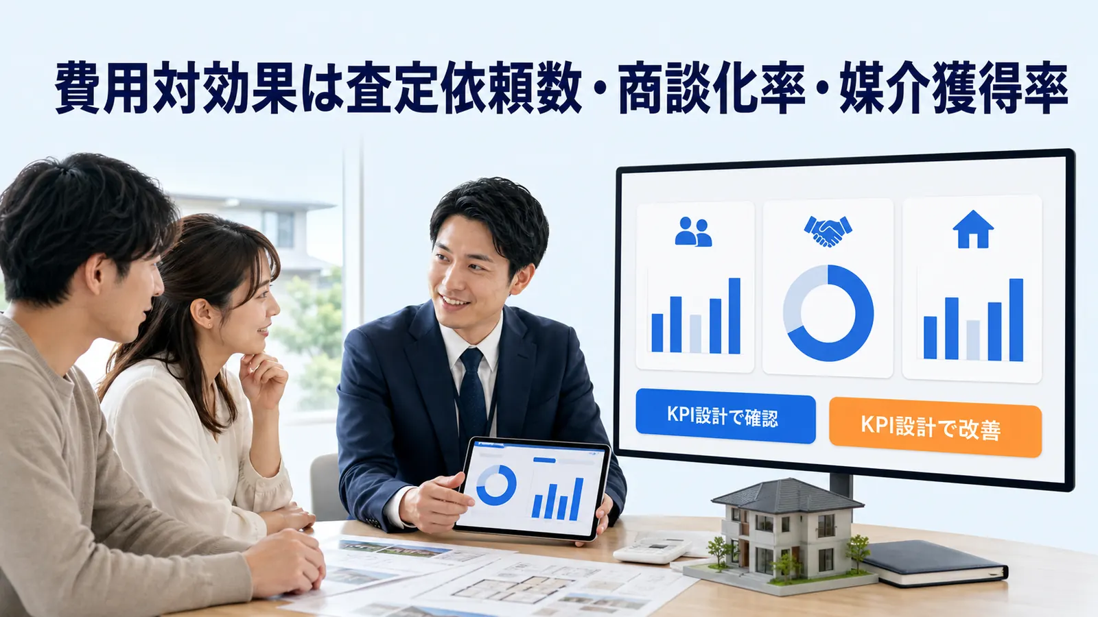 費用対効果は査定依頼数・商談化率・媒介獲得率
