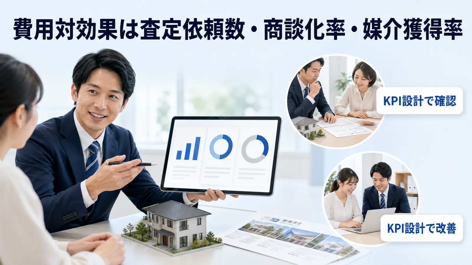 費用対効果は査定依頼数・商談化率・媒介獲得率