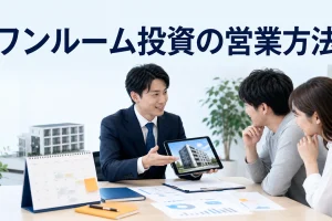 ワンルーム投資の営業方法を内容別のオリジナル構図で整理した図解