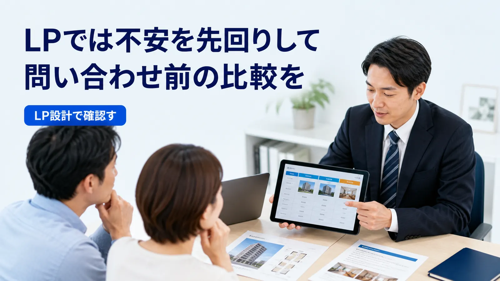 LPでは不安を先回りして問い合わせ前の比較を