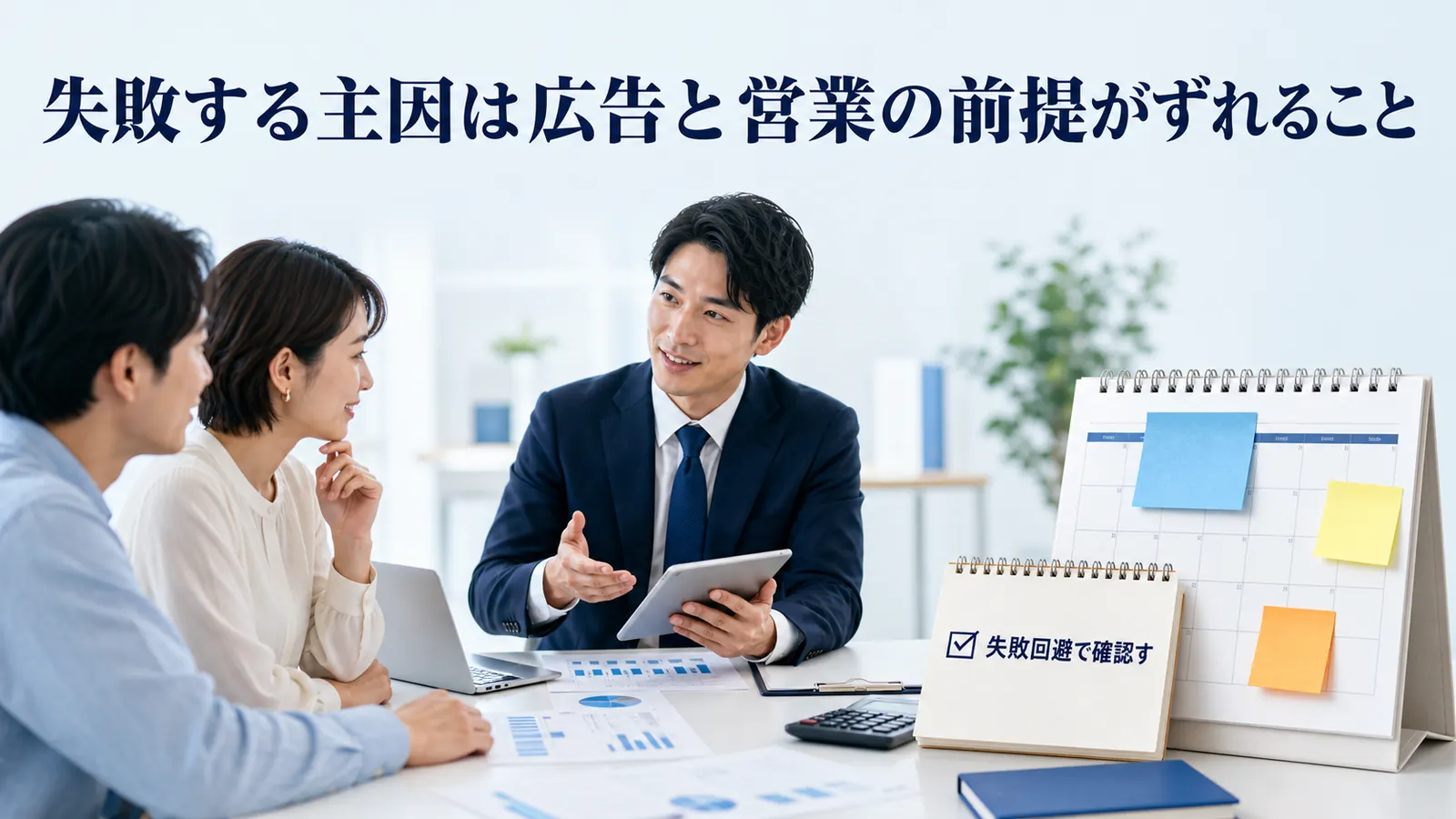 失敗する主因は広告と営業の前提がずれること