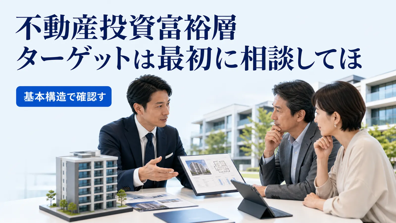 不動産投資富裕層ターゲットは最初に相談してほ