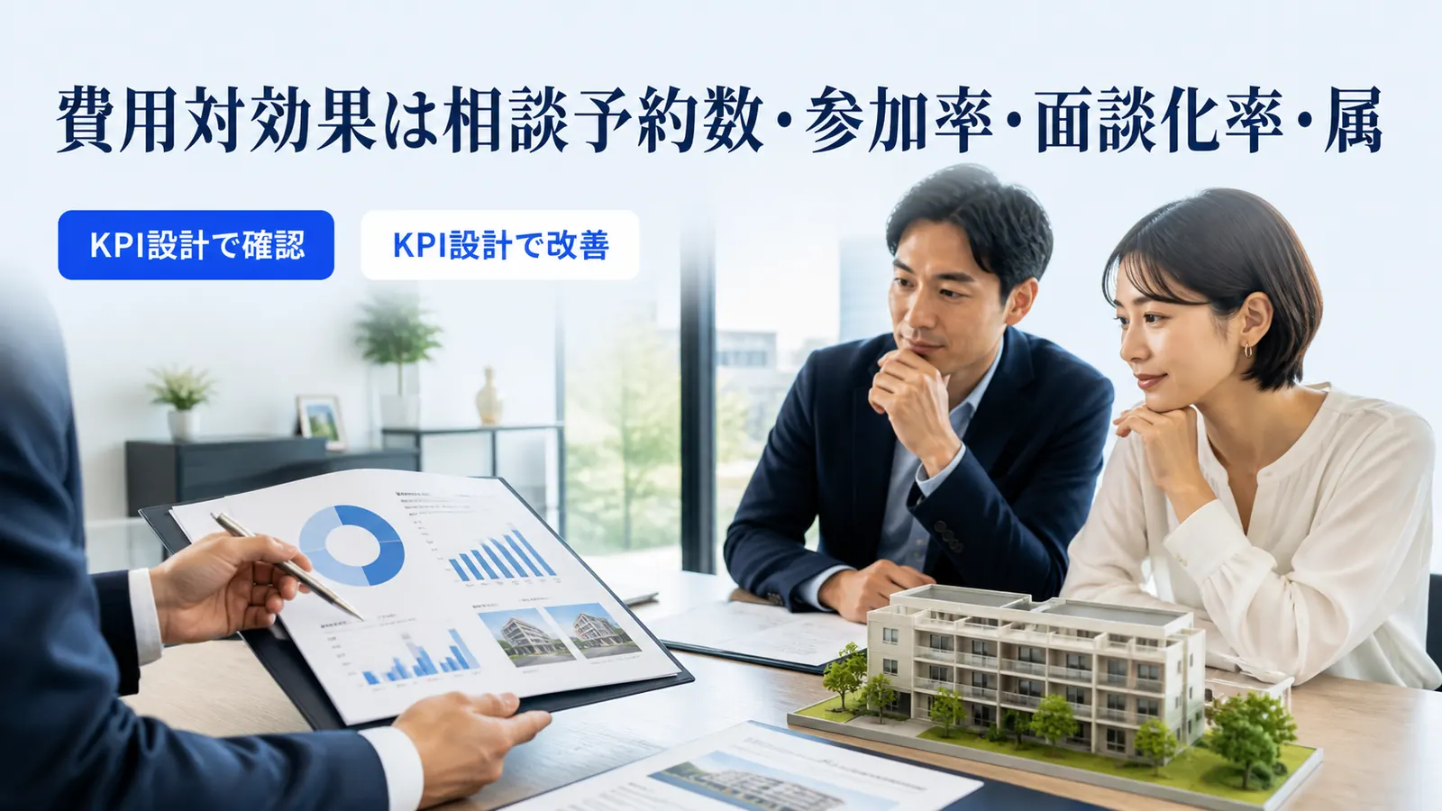 費用対効果は相談予約数・参加率・面談化率・属
