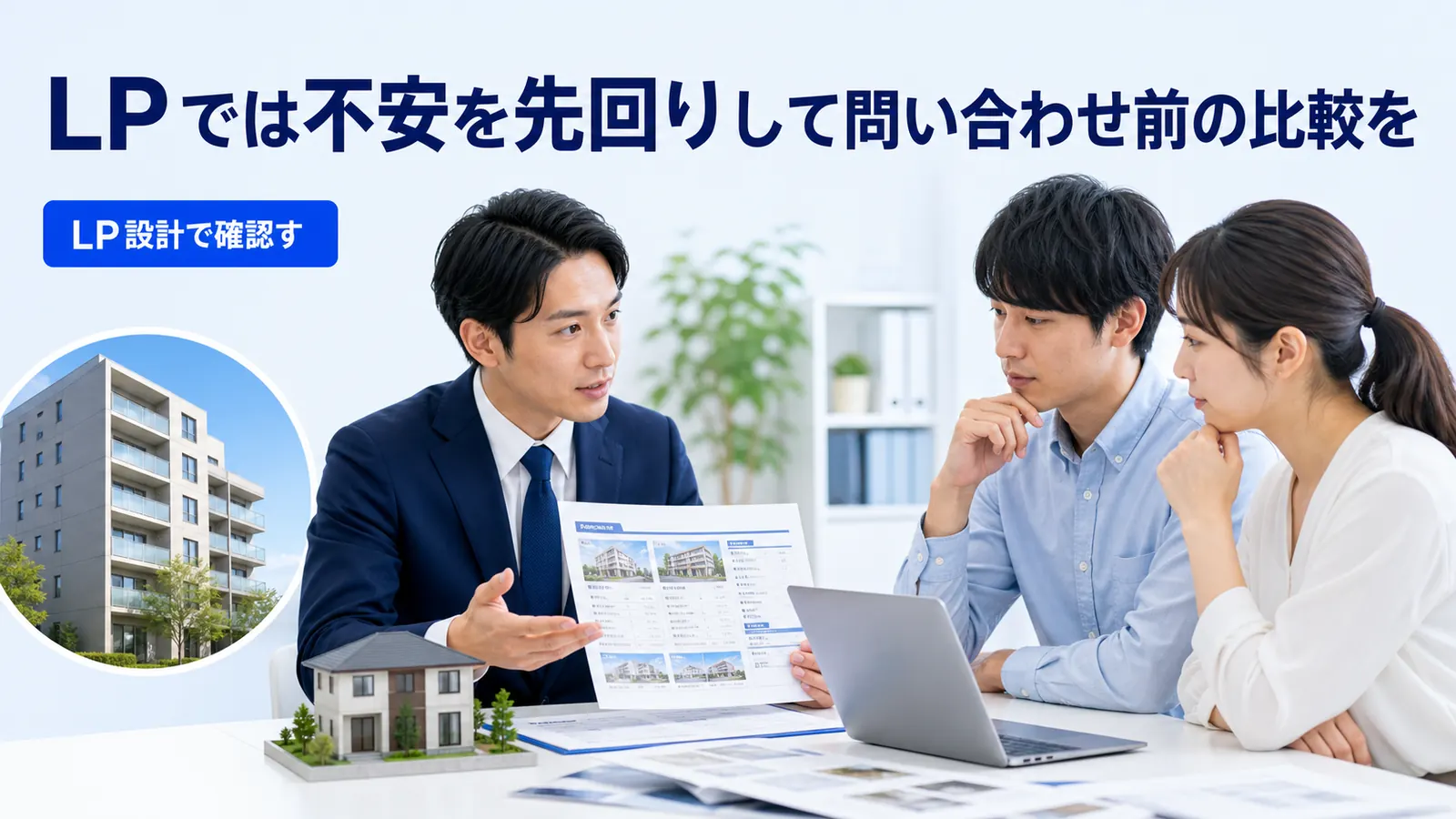 LPでは不安を先回りして問い合わせ前の比較を