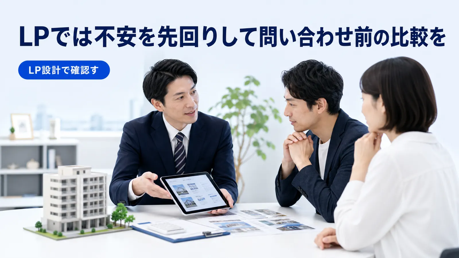 LPでは不安を先回りして問い合わせ前の比較を